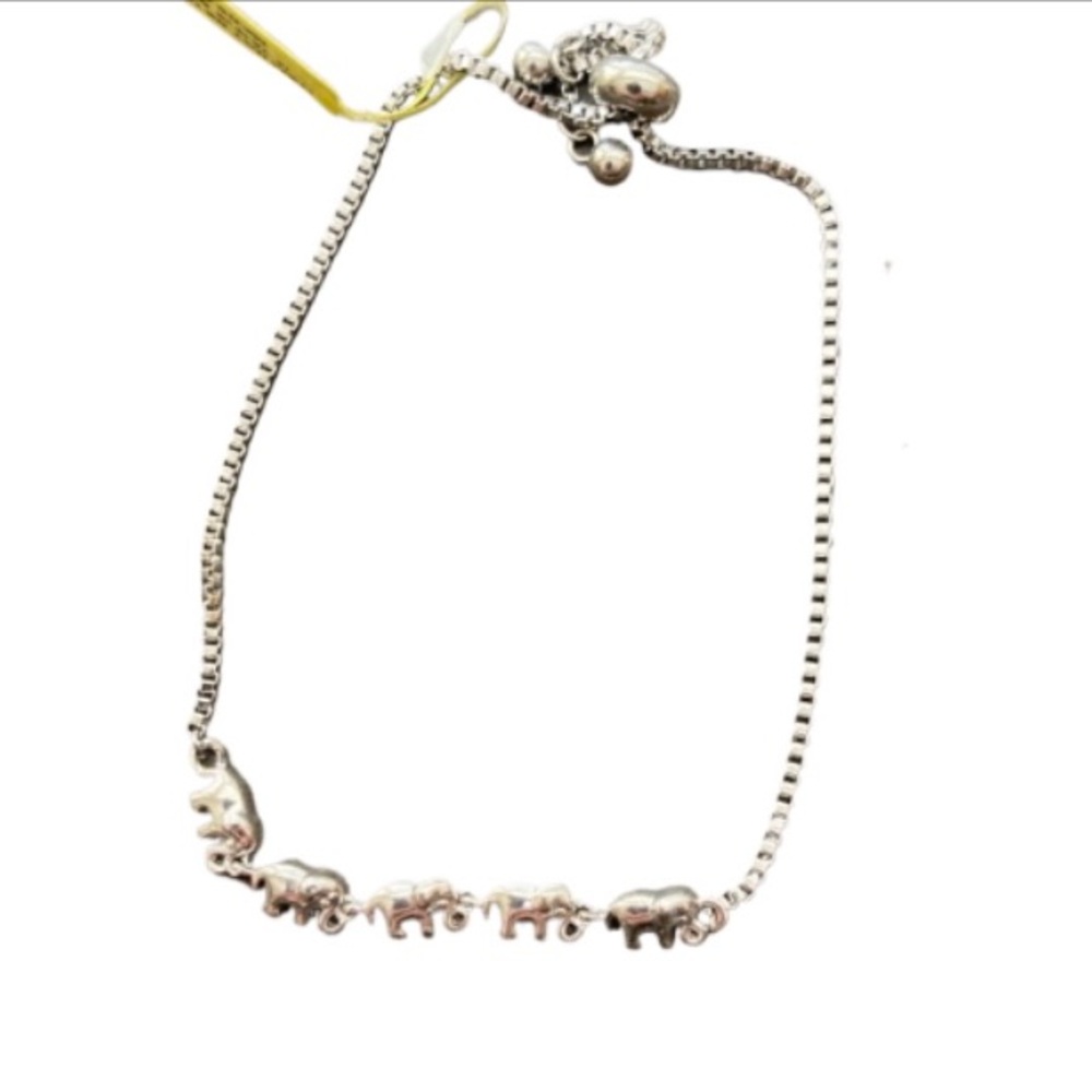 NWT Silver Adjustable Elephant Bracelet